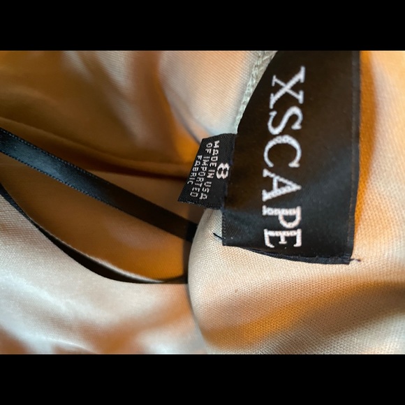 Xscape dark Blue Lace Illusion HighNeck Midi Dress - Picture 5 of 5